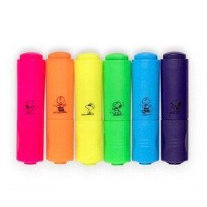 Yoobi 6Pack Peanuts Highlighter Mini Snoopy School Supplies 75th Anniversary